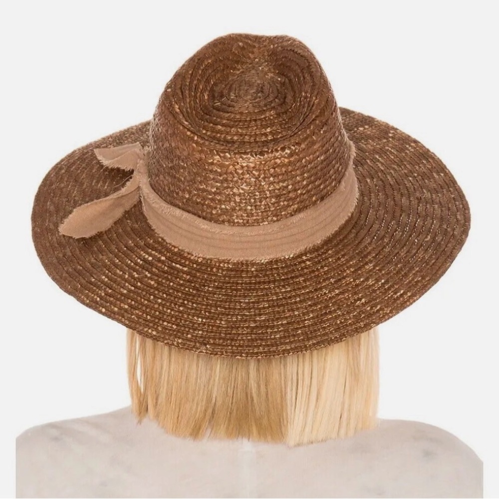 ALE by Alessandra Sun Hat Solange Bronze UPF 50+ Milan Straw Adjustable Packable - Picture 2 of 7